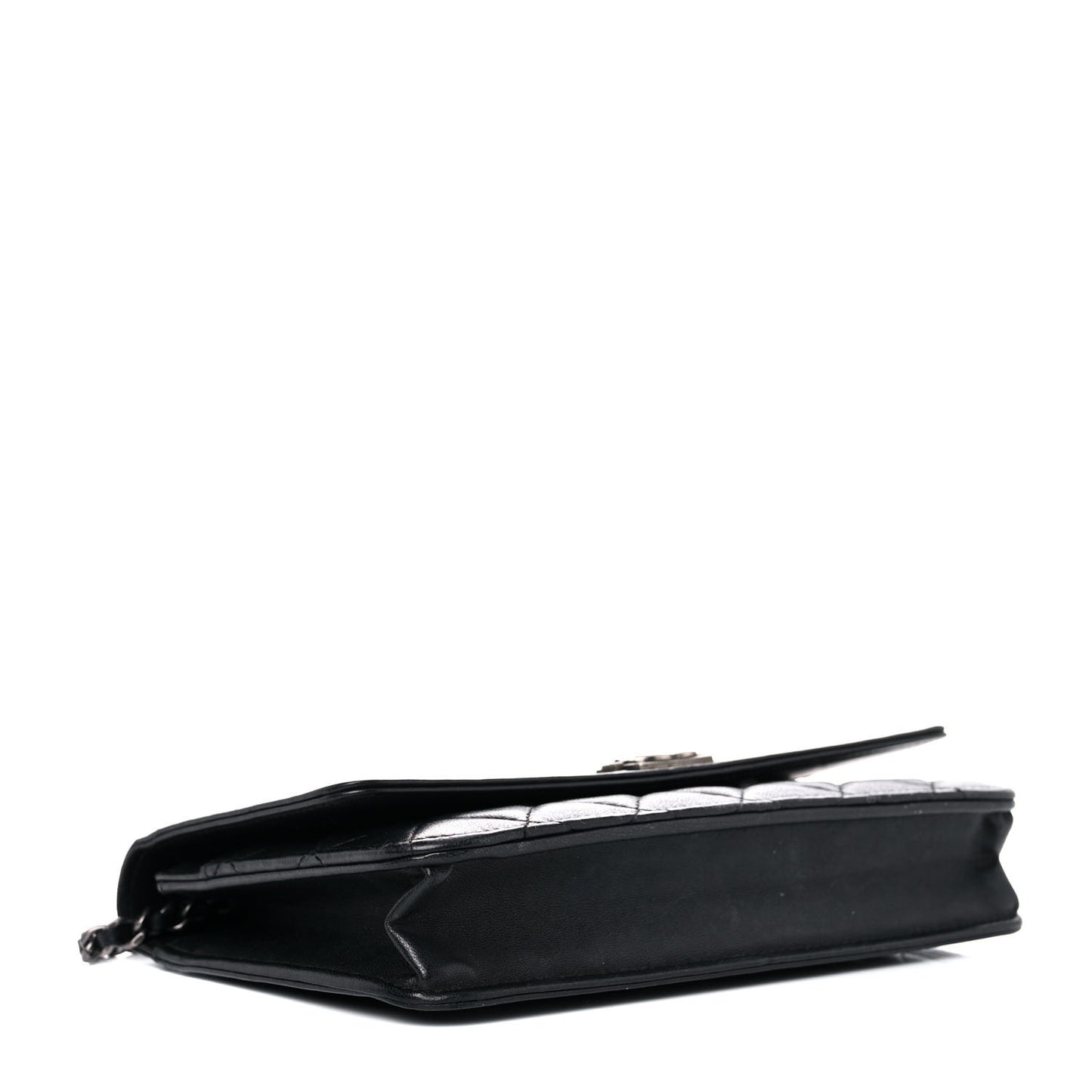 Lambskin Quilted Boy Wallet On Chain WOC Black