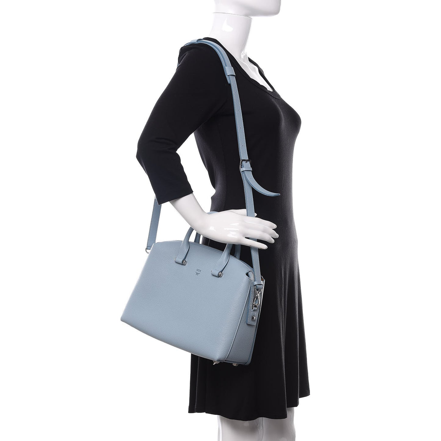 Grained Calfskin Medium Ella Boston Sky Blue