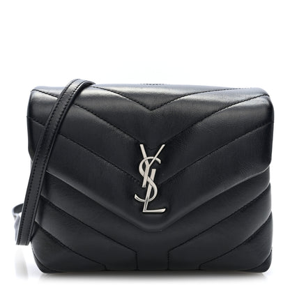 Saint Laurent Calfskin Y Quilted Monogram Toy Loulou Crossbody Bag Black 1 of 9