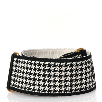 Christian Dior Canvas Houndstooth Embroidered 30 Montaigne Shoulder Strap Black White 2 of 4