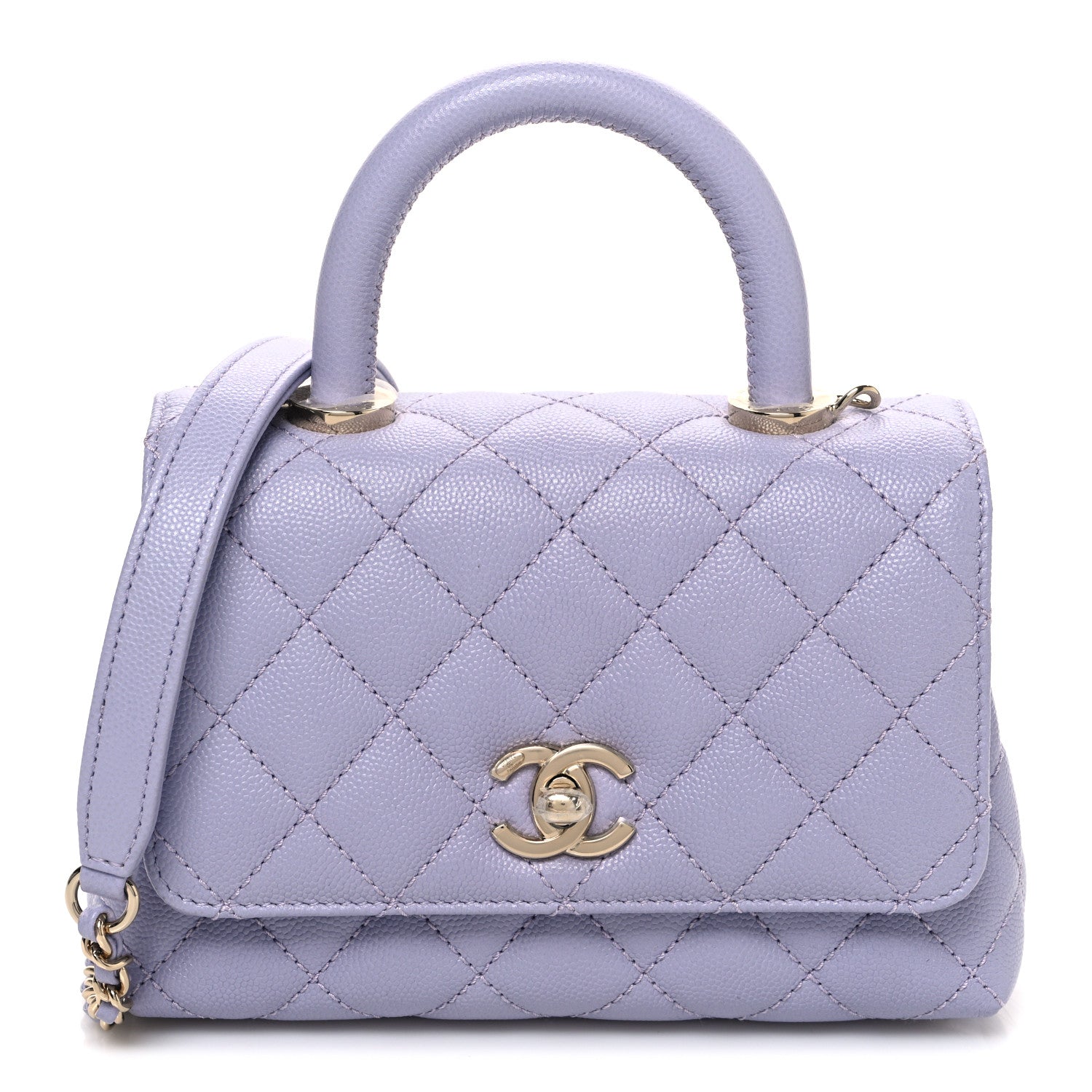 Chanel Caviar Quilted Extra Mini Coco Handle Flap Light Purple 1 of 10