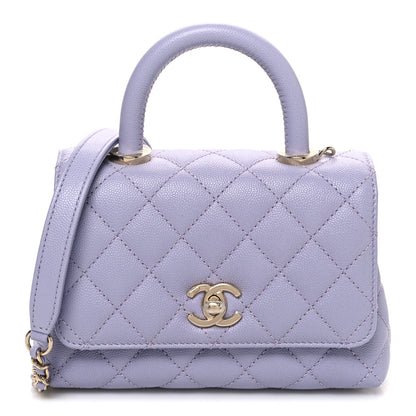 Chanel Caviar Quilted Extra Mini Coco Handle Flap Light Purple 1 of 10