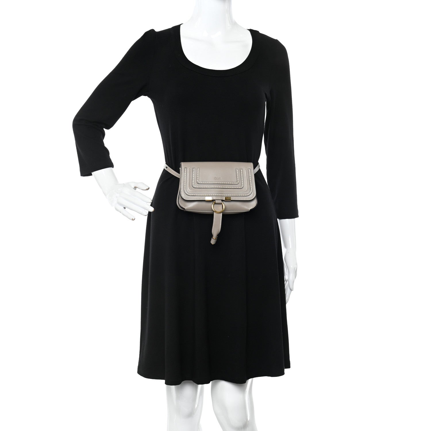 Chloe Calfskin Marcie Convertible Belt Bag Cashmere Grey 2 of 10
