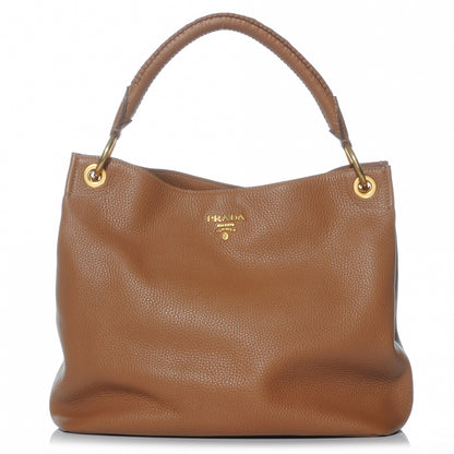 Prada Vitello Daino Leather Hobo Cuoio 1 of 8
