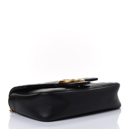 Gucci Calfskin Matelasse Super Mini GG Marmont Shoulder Bag Black 3 of 4