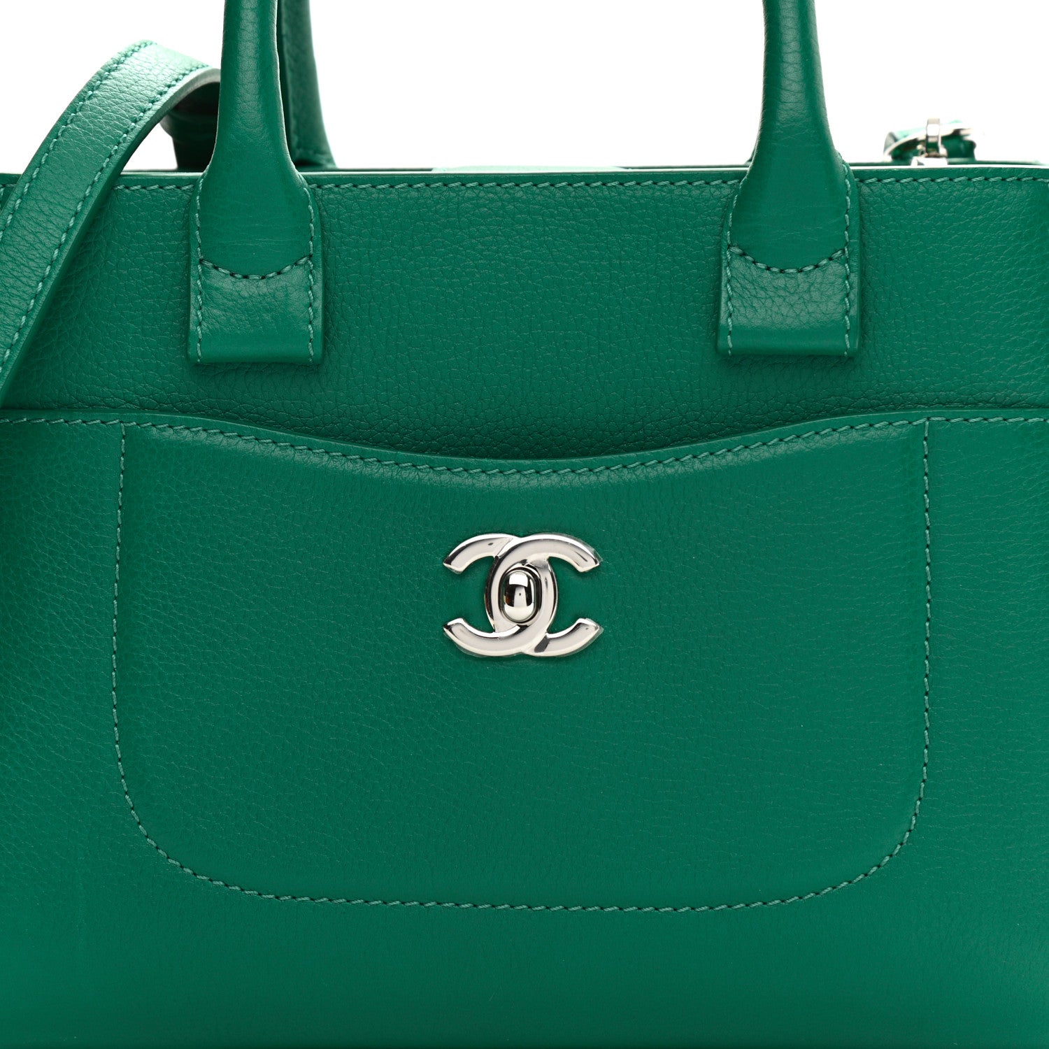 Chanel Grained Calfskin Mini Neo Executive Shopper Tote Green 8 of 11