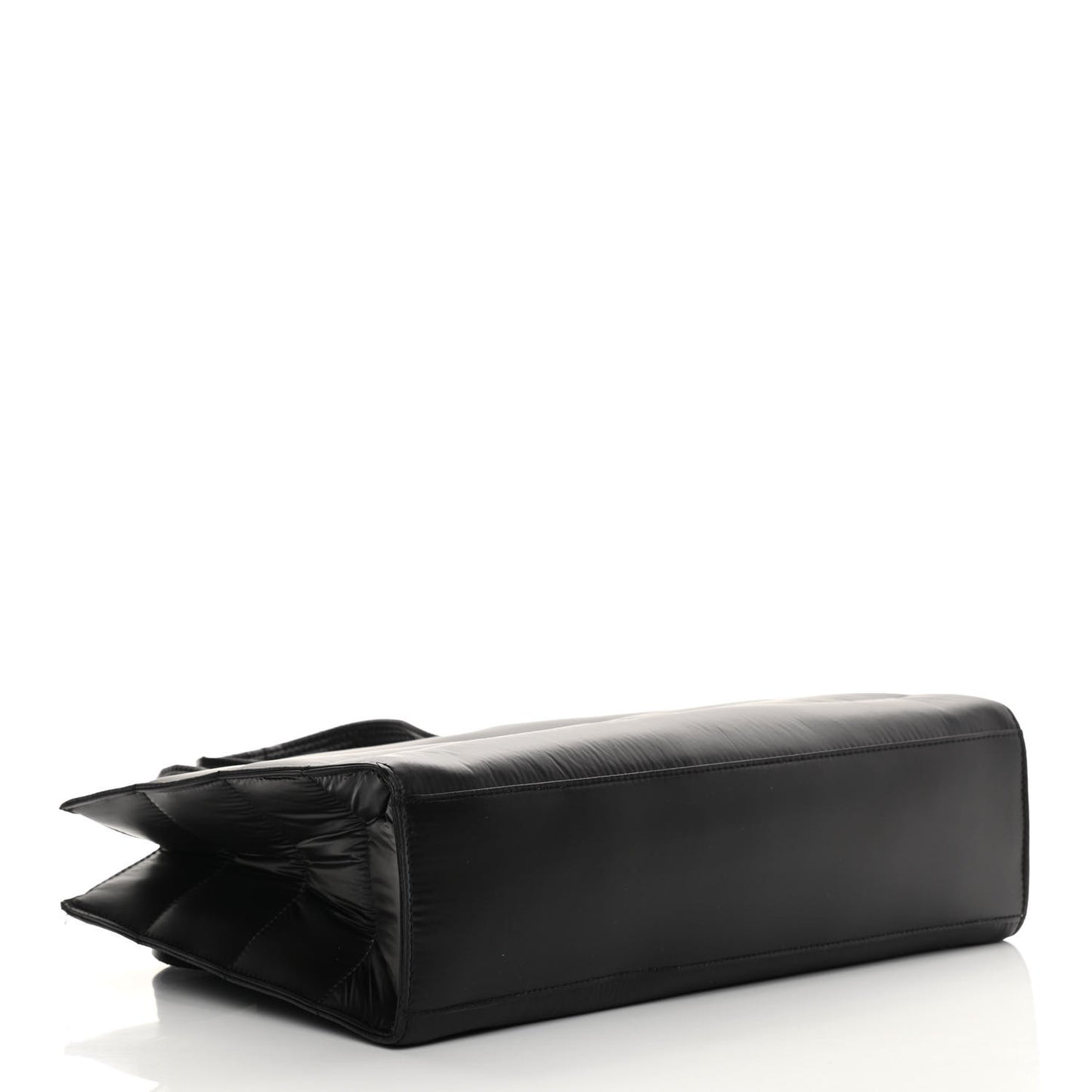 Nylon Medium Puff Shopping Bag Black