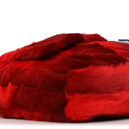 Fendi Rabbit Fur Lizard Baguette Blue Red 9 of 10