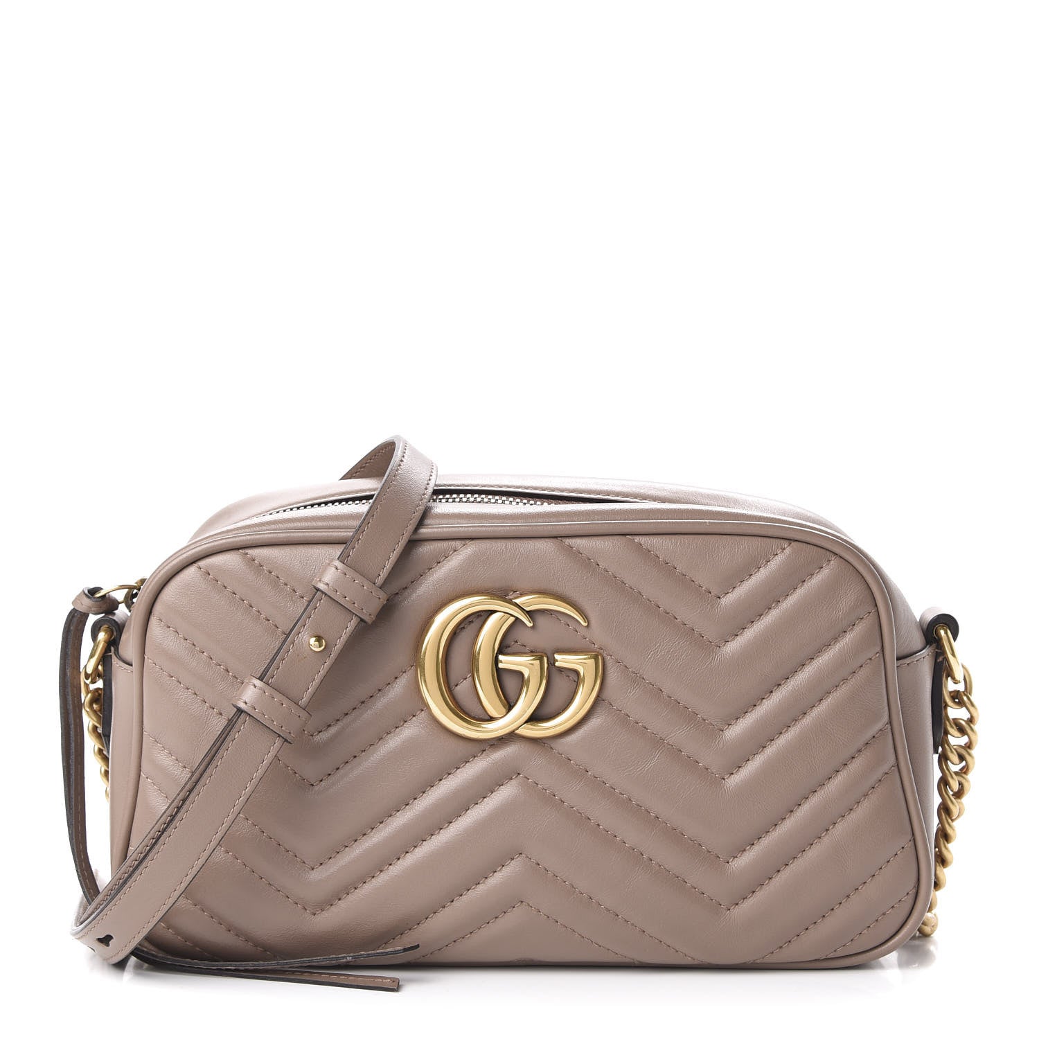 Gucci Calfskin Matelasse Small GG Marmont Chain Shoulder Bag Porcelain Rose 1 of 10