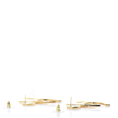 Chanel Metal Large Paris Button Earrings Gold 3 of 5