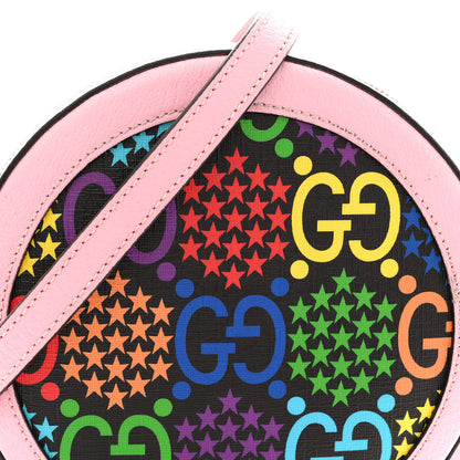 Gucci GG Supreme Monogram Psychedelic Round Shoulder Bag Black Multicolor Sugar Pink 8 of 14