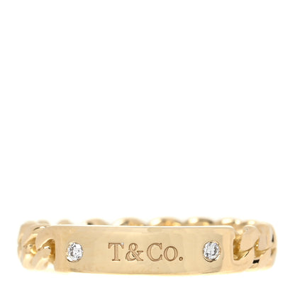 Tiffany 18K Yellow Gold Diamond Micro Link Ring 49 5 1 of 5