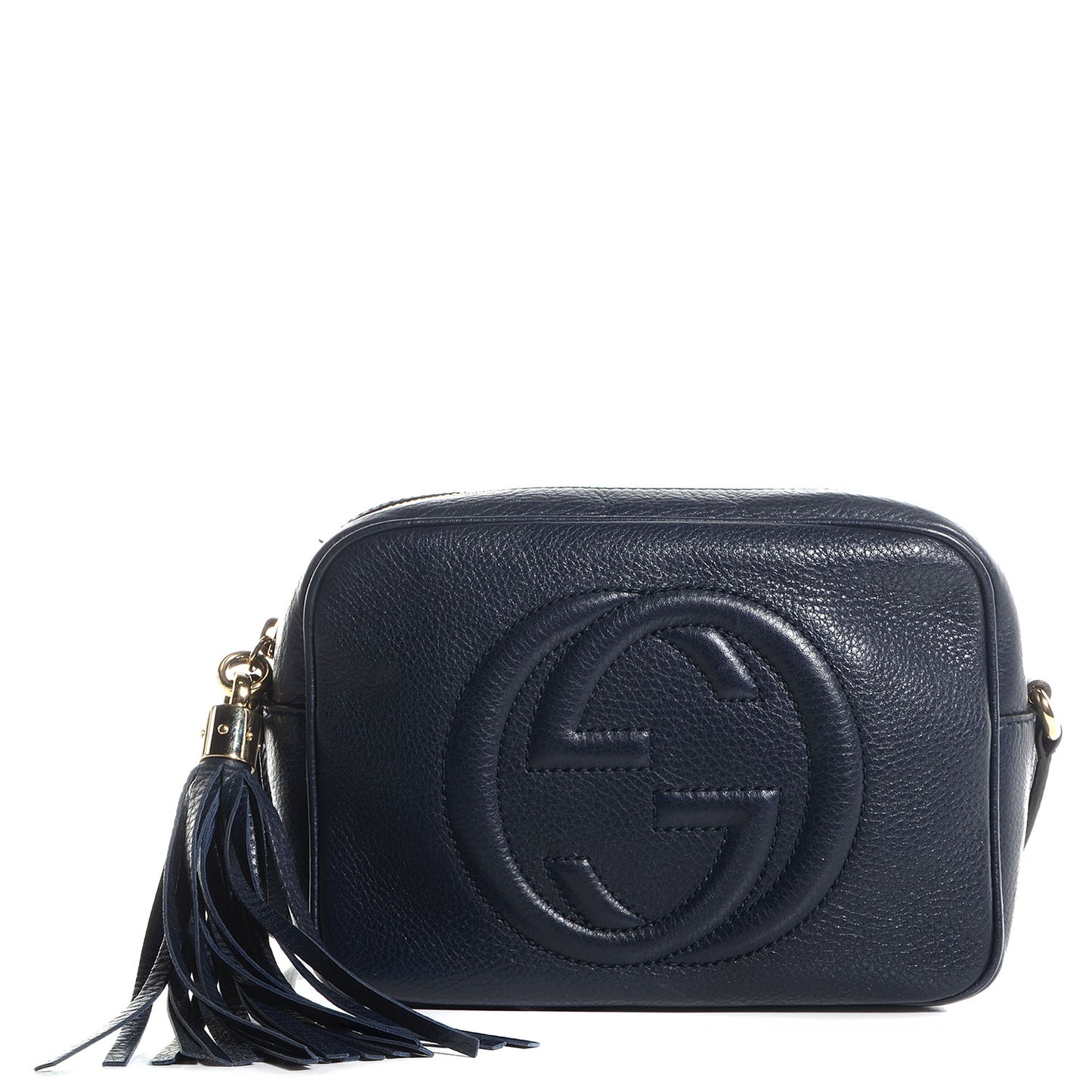 Pebbled Calfskin Small Soho Disco Bag Blue