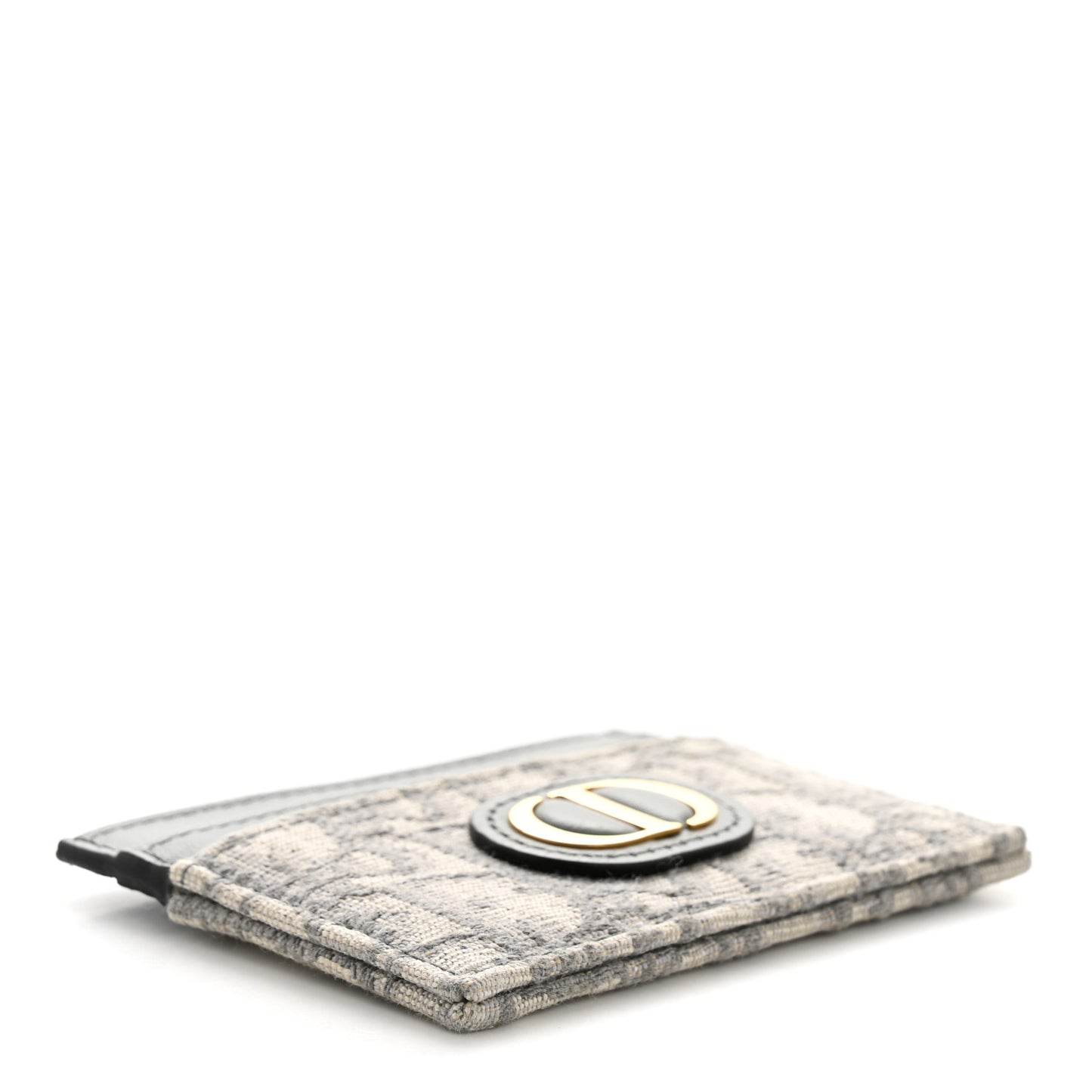 Oblique Calfskin 30 Montaigne Freesia Card Holder Grey