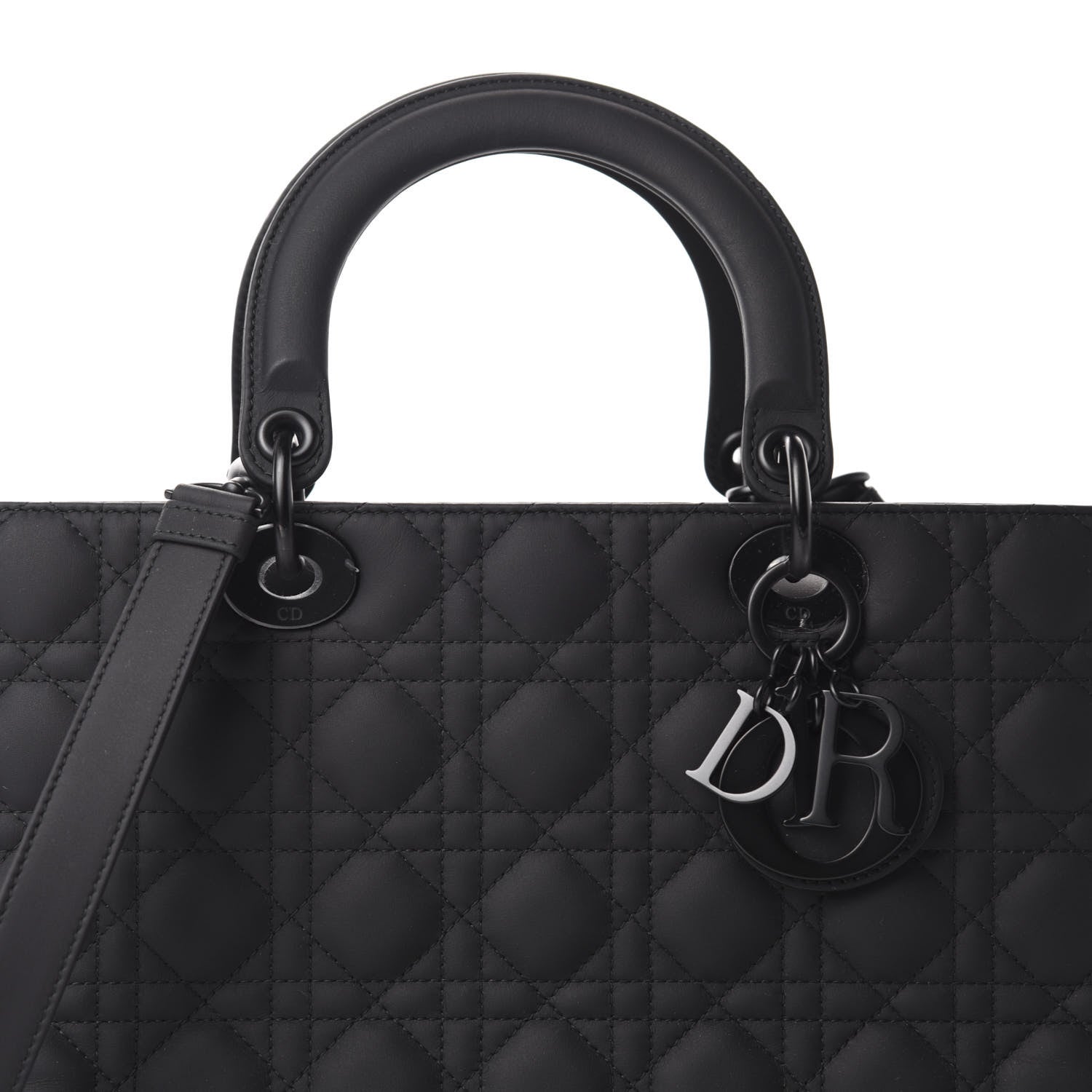 Christian Dior Ultra Matte Calfskin Cannage Large Lady Dior Black 10 of 10