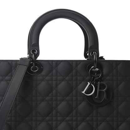 Christian Dior Ultra Matte Calfskin Cannage Large Lady Dior Black 10 of 10