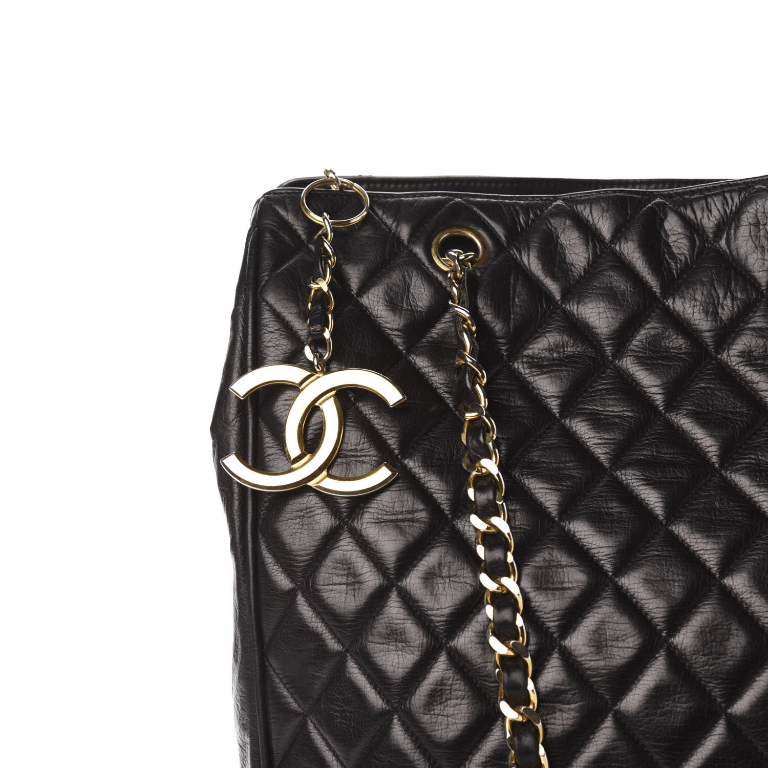 Chanel Lambskin Quilted Shopping Tote Black 14 of 14