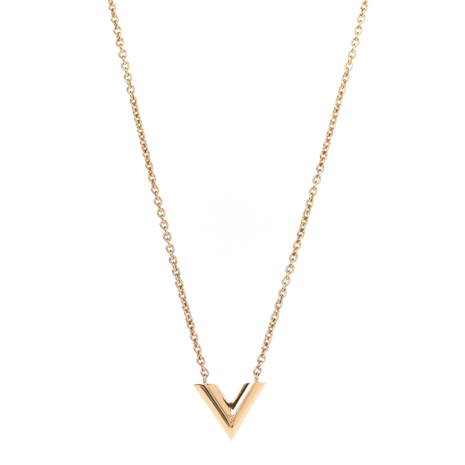 Louis Vuitton Essential V Necklace Gold 1 of 6