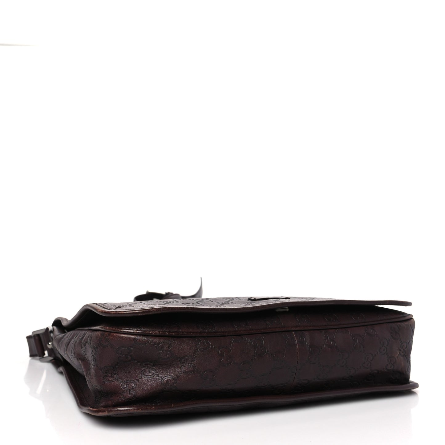 Guccissima Large Flap Messenger Bag Dark Brown