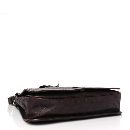 Gucci Guccissima Large Flap Messenger Bag Dark Brown 3 of 9