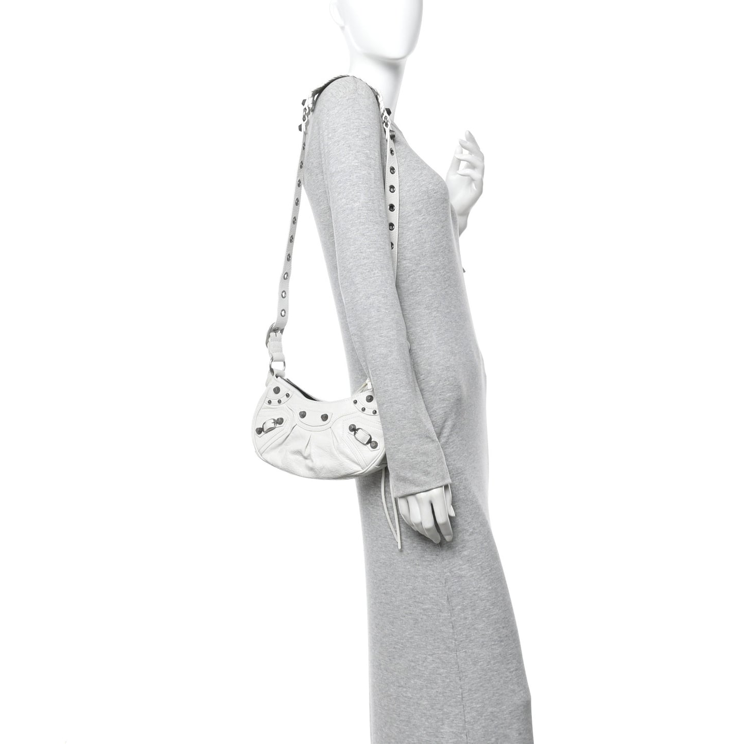 Agneau Arena Le Cagole Shoulder Bag XS Optic White