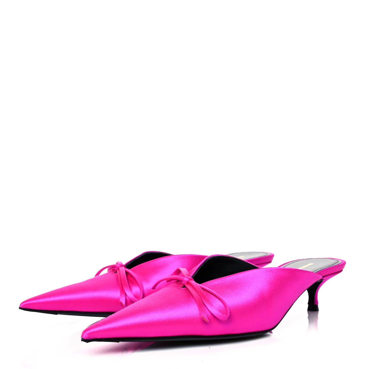 Balenciaga Satin Pointed Toe Knife 40mm Mules 36.5 Rose Fuchsia 3 of 8