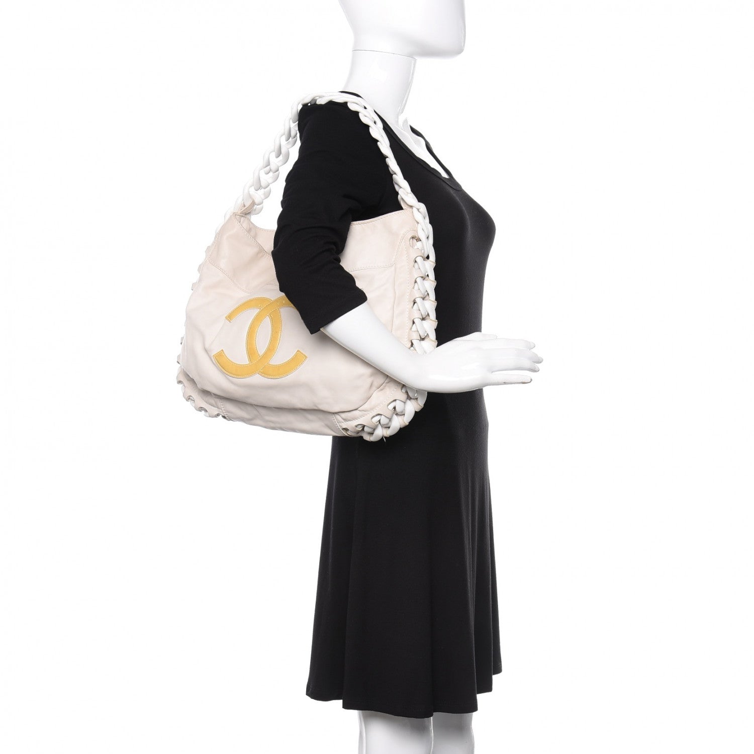 Chanel Calfskin Modern Chain Rhodoid Hobo White 2 of 12