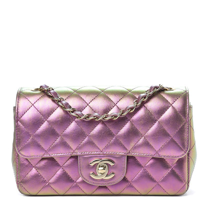 Chanel Iridescent Lambskin Quilted Mini Rectangular Flap Purple 1 of 14