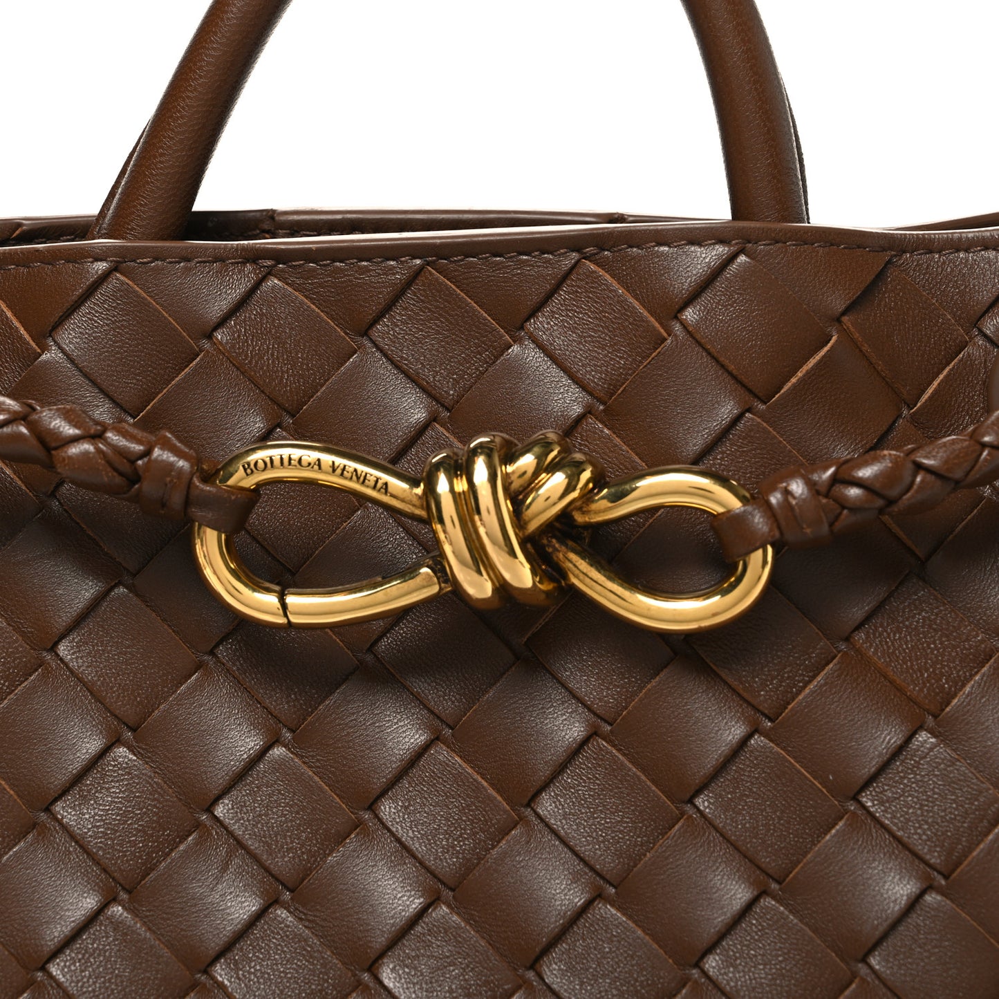 Nappa Intrecciato Small Andiamo Shoulder Bag Nocciola