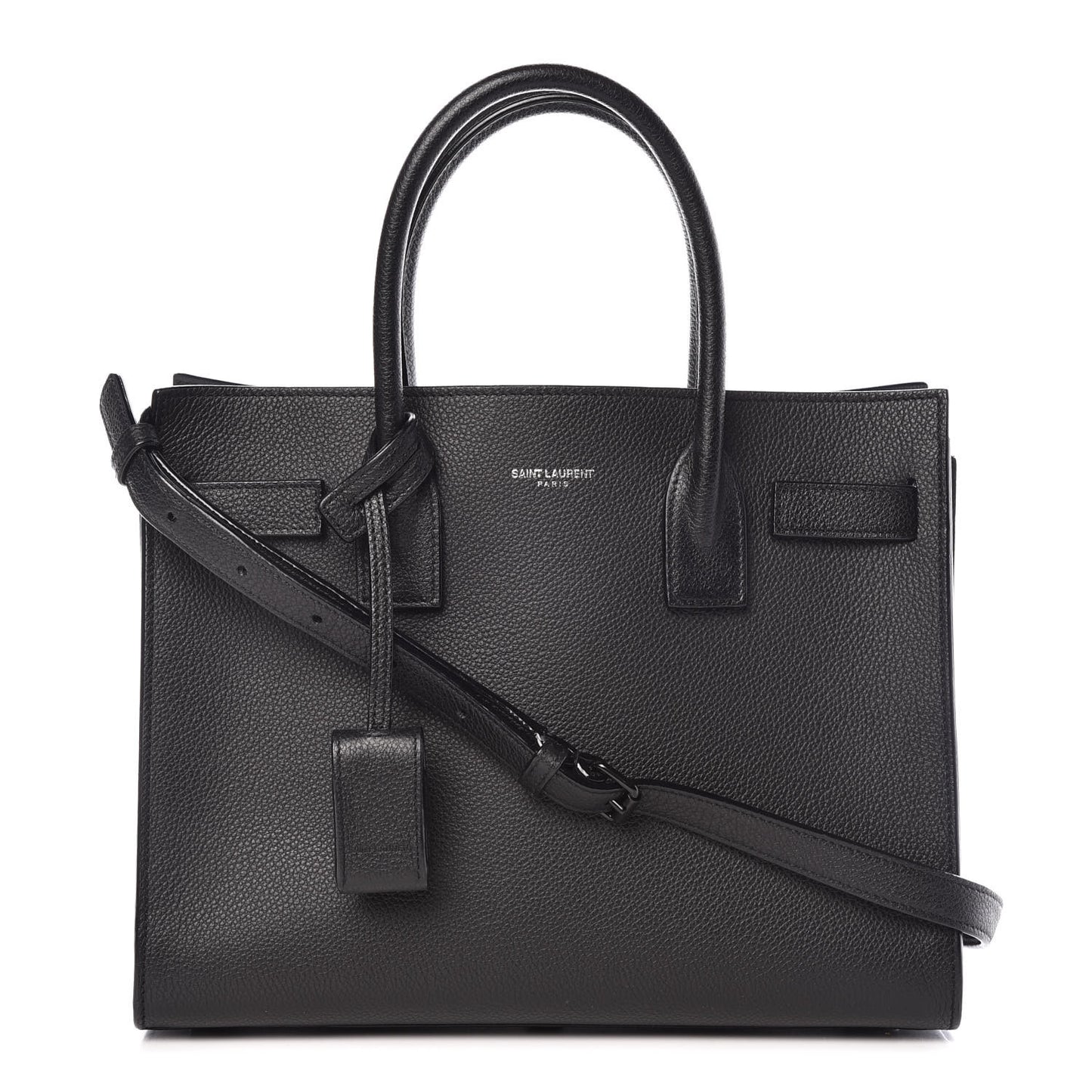 Grained Calfskin Baby Sac De Jour Black
