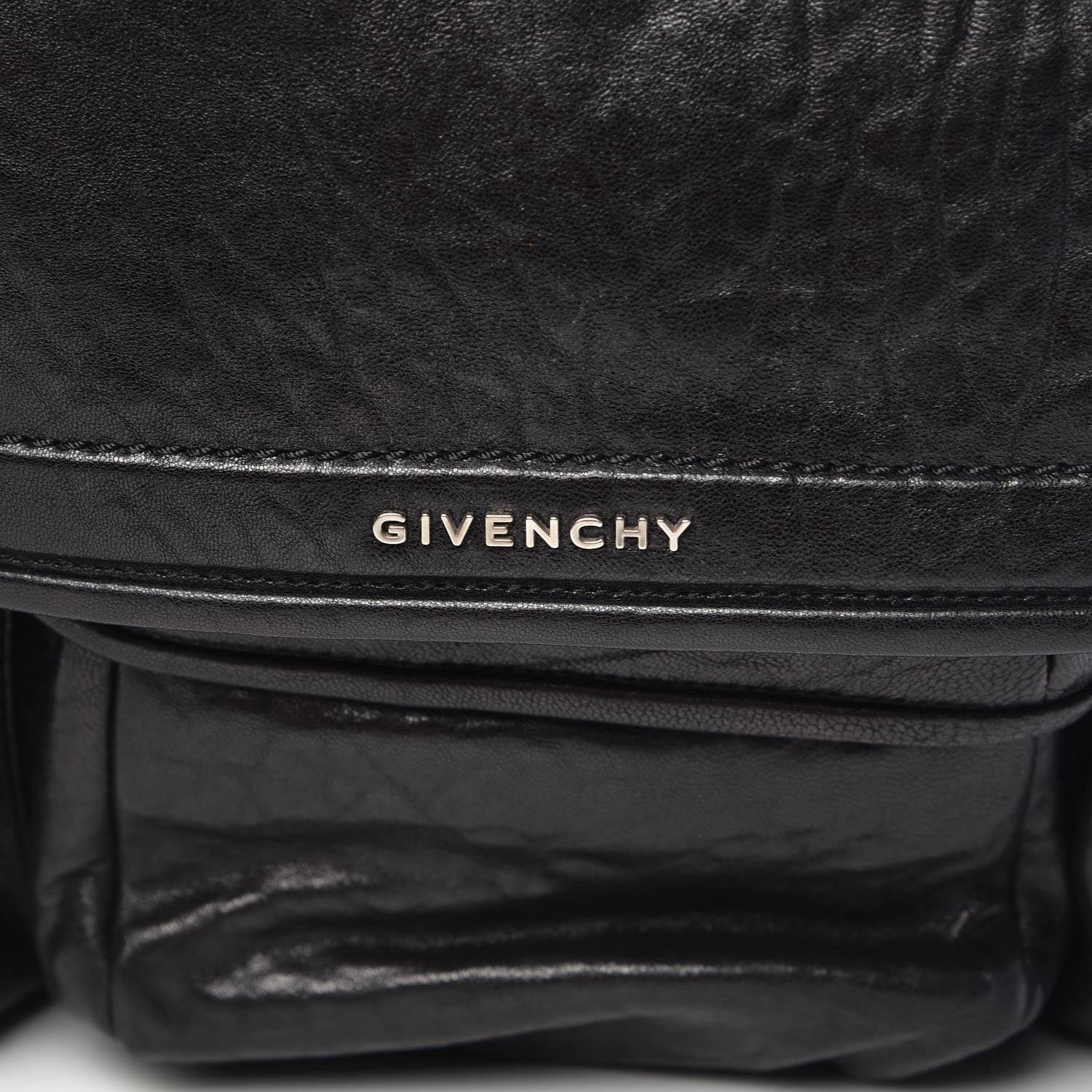 Givenchy Tumbled Sheepskin Top Handle Flap Bag Black 7 of 9