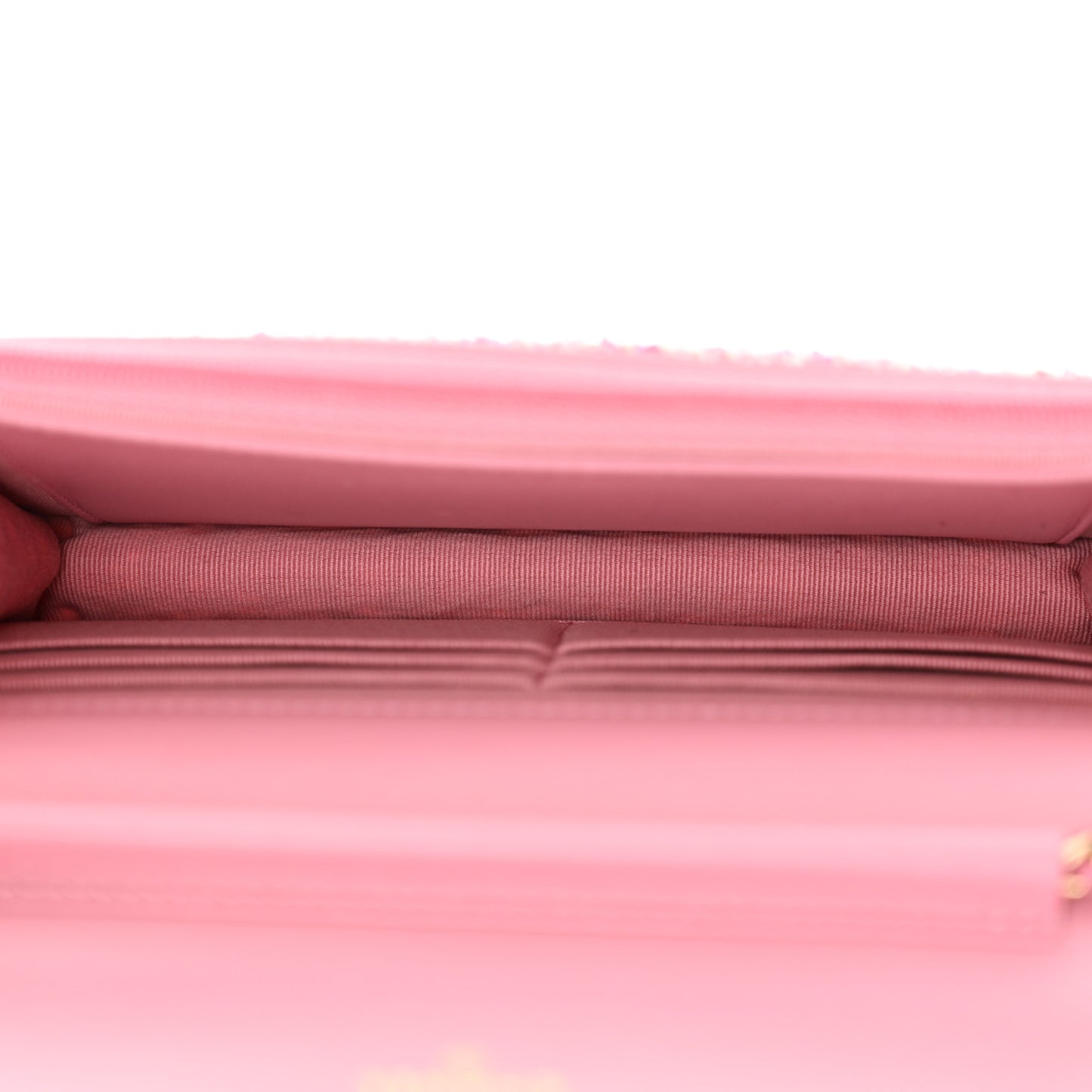 Tweed Quilted Wallet On Chain WOC Pink