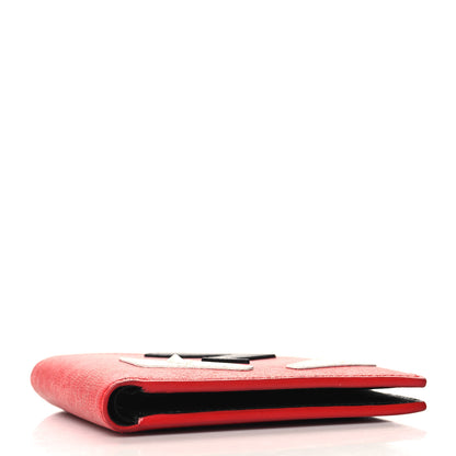 Fendi Vitello Elite Flamingo Lightning Monster Eyes Bi-Fold Wallet Rosso White Black 4 of 6