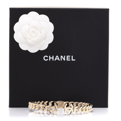 Chanel Metal CC Chain Link Choker Necklace M Gold 5 of 5