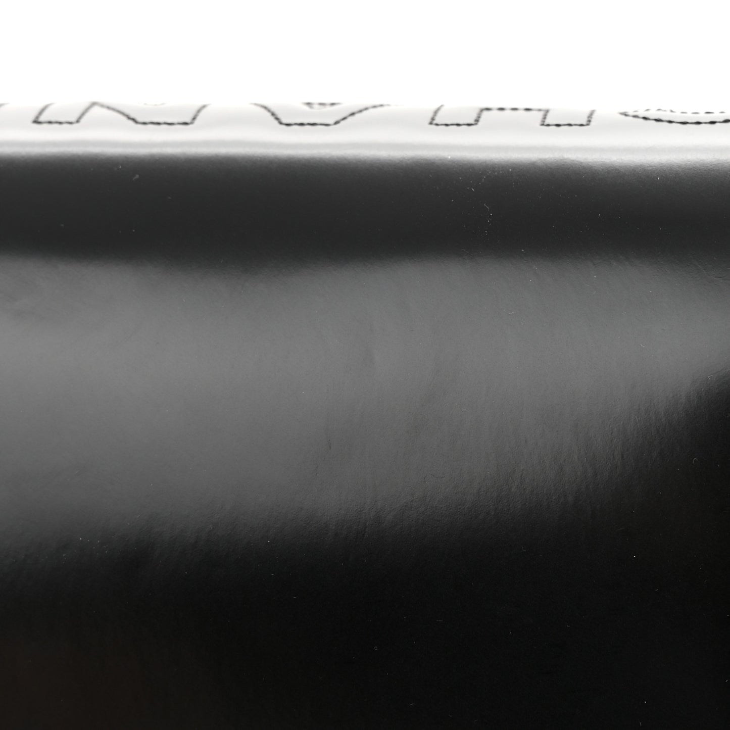 Glazed Calfskin Medium Boy Flap Black