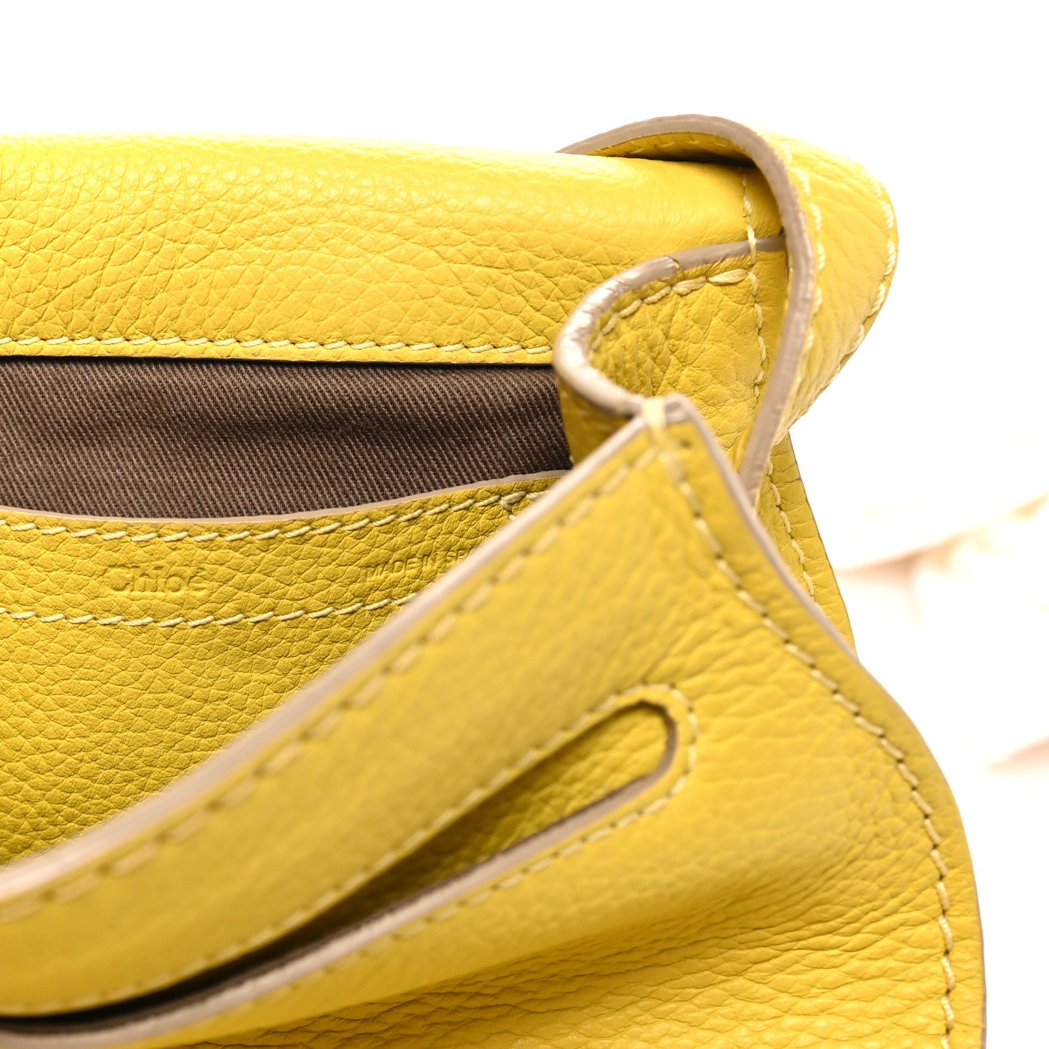 Chloe Calfskin Mini Marcie Round Crossbody Bag Neon Yellow Neon Yellow 6 of 9