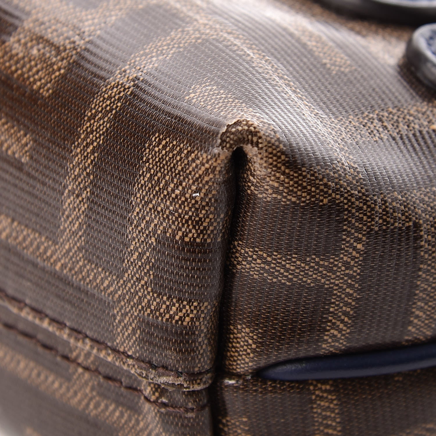 Fendi X FILA Glazed Fabric Vitello Century FF 1974 Mania Pouch Mogano Panna Blueberry 12 of 16
