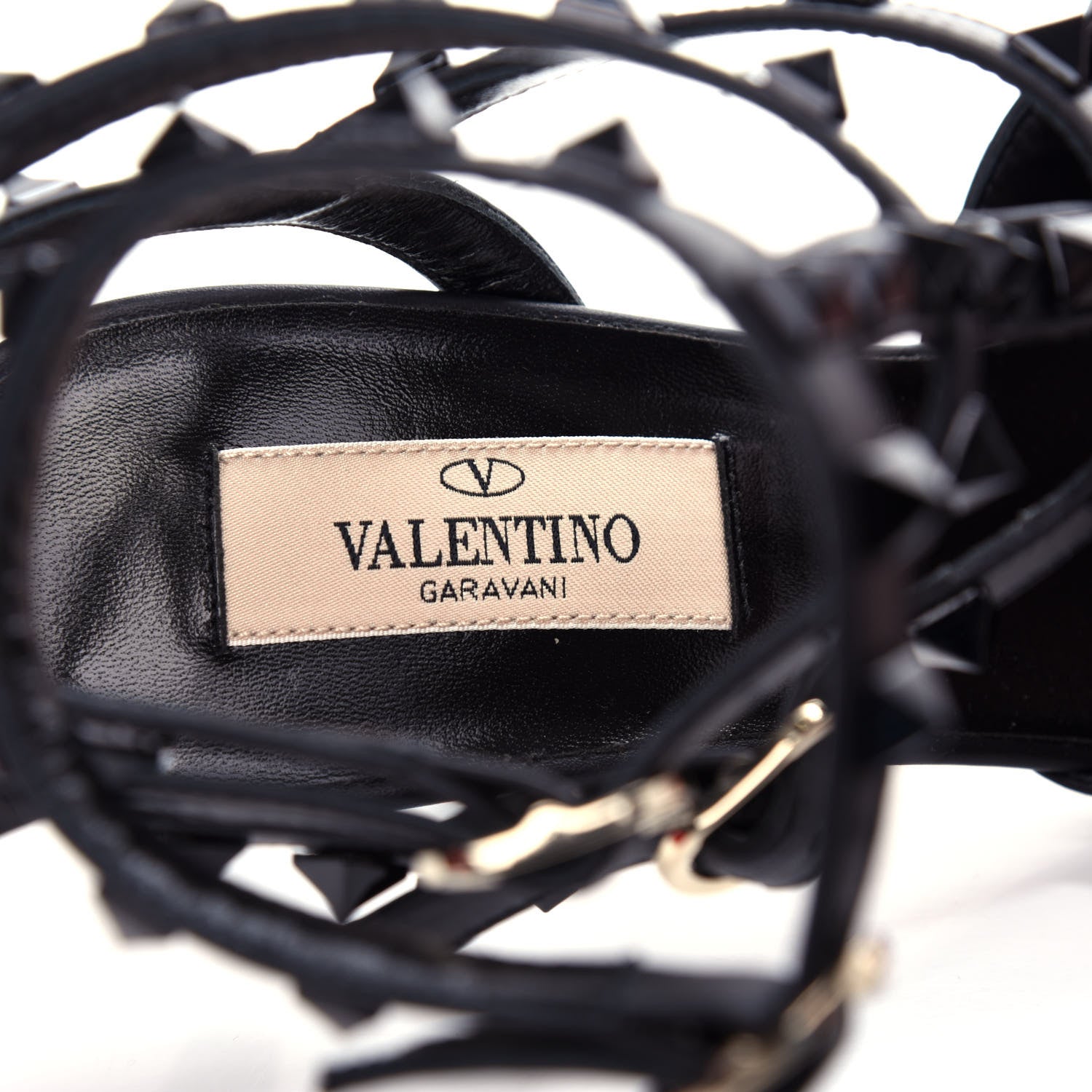 Valentino Garavani Nappa Rockstud Ankle Strap Low Heel Pumps 36.5 Black 8 of 13