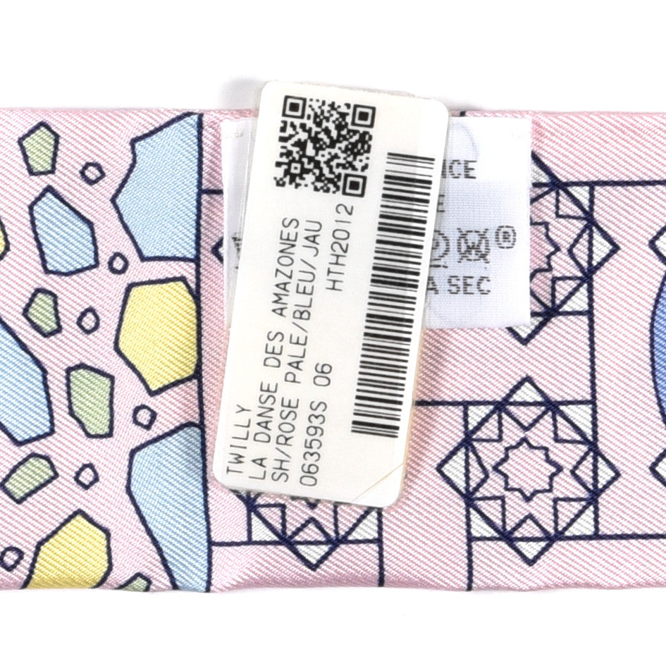 Silk La Danse Des Amazones Twilly Rose Pale Bleu Jaune