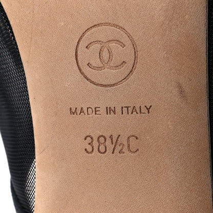 Chanel Mesh Goatskin Pearl Mules 38.5 Black 7 of 8