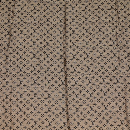 Louis Vuitton Wool Silk Monogram Denim Shawl Beige Black 4 of 7