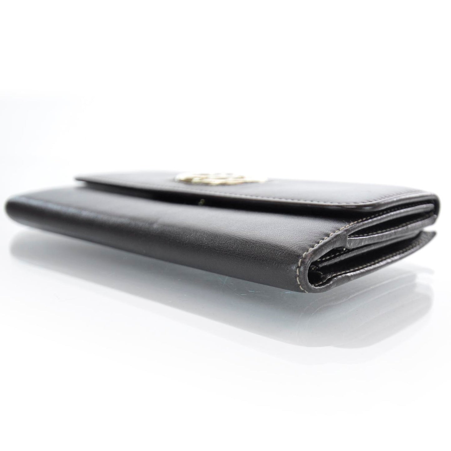 Calfskin Britt Continental Wallet Brown