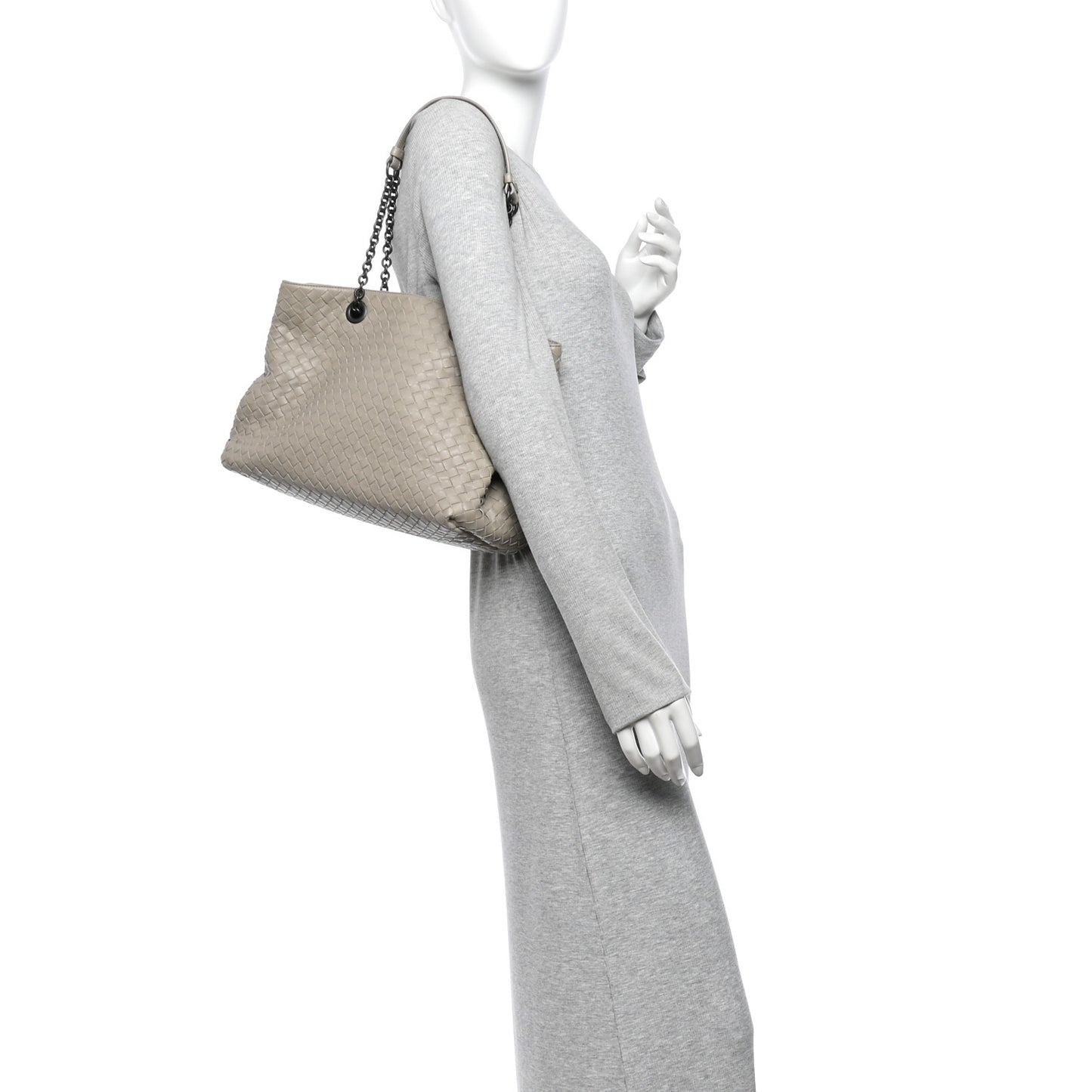 Nappa Intrecciato Top Handle Tote Fume