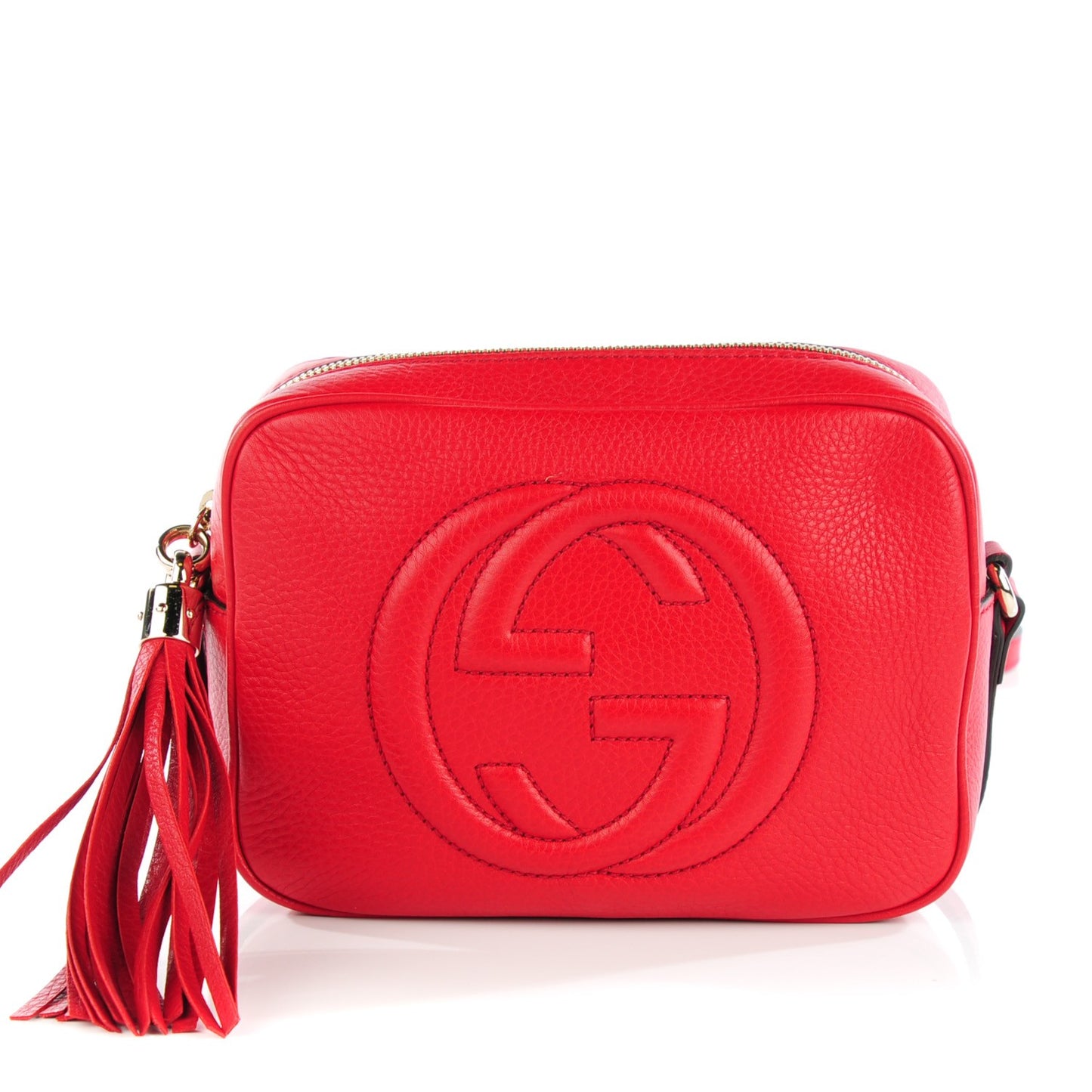 Pebbled Calfskin Small Soho Disco Bag Tabasco Red