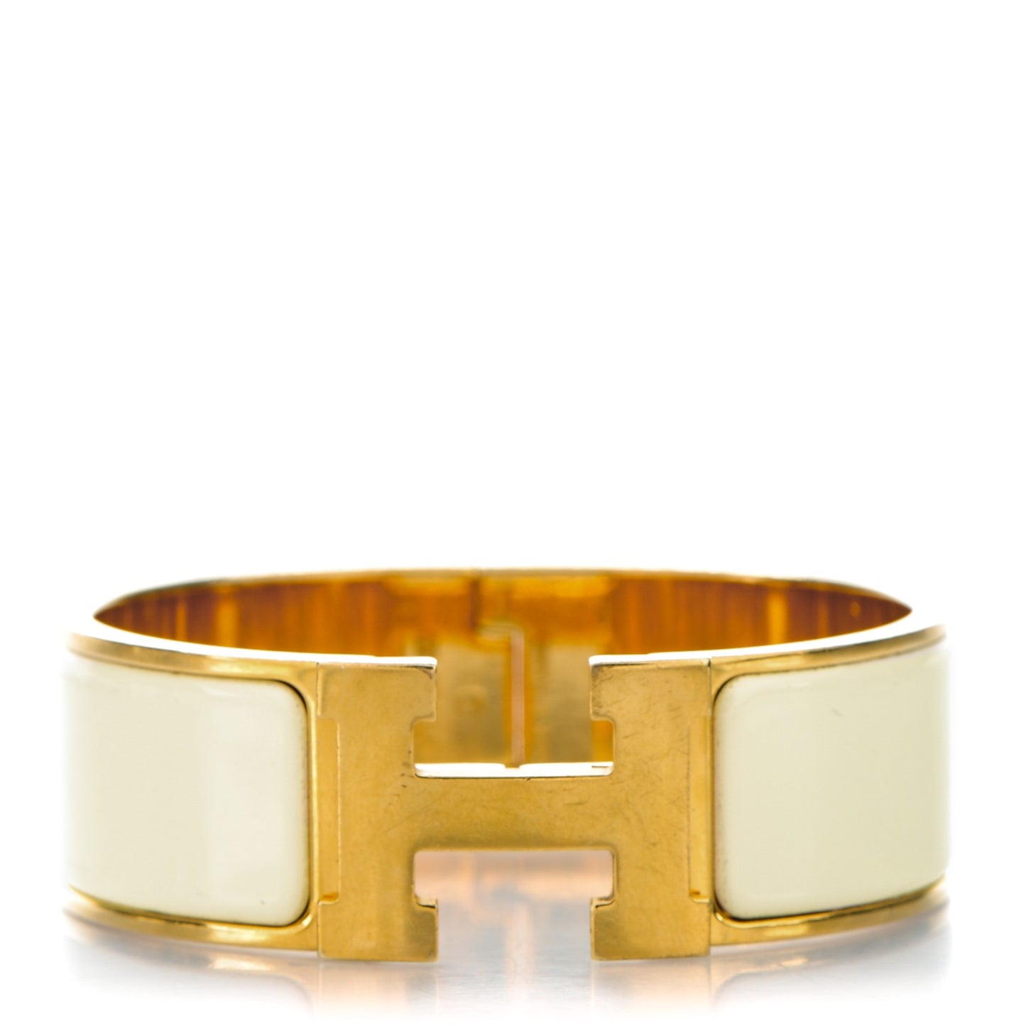 Enamel Wide Clic Clac H Bracelet PM Craie