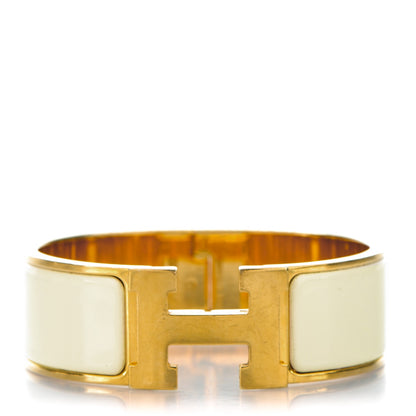 Hermes Enamel Wide Clic Clac H Bracelet PM Craie 1 of 4