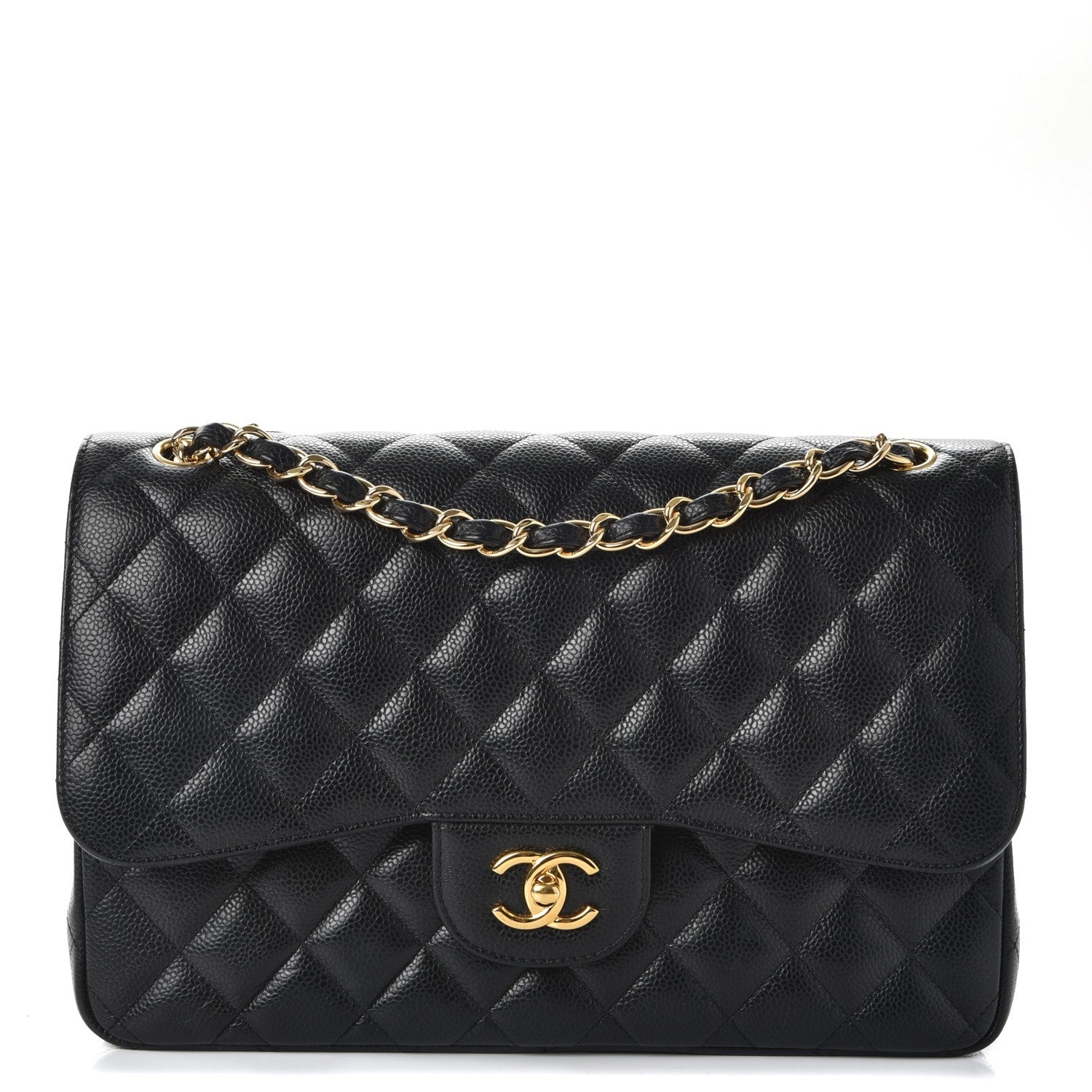 Chanel Caviar Quilted Jumbo Double Flap Black 1 of 10