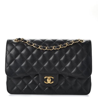 Chanel Caviar Quilted Jumbo Double Flap Black 1 of 10