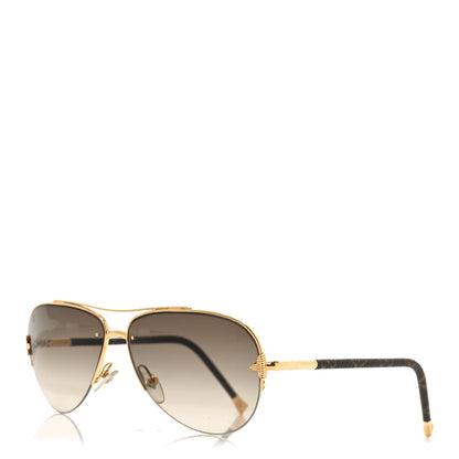 Louis Vuitton Monogram Petite Viola Pilote Aviator Sunglasses Z0571U Brown 1 of 8