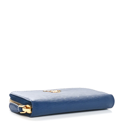 Prada Vitello Move Zip Around Key Holder Bleutte 4 of 12
